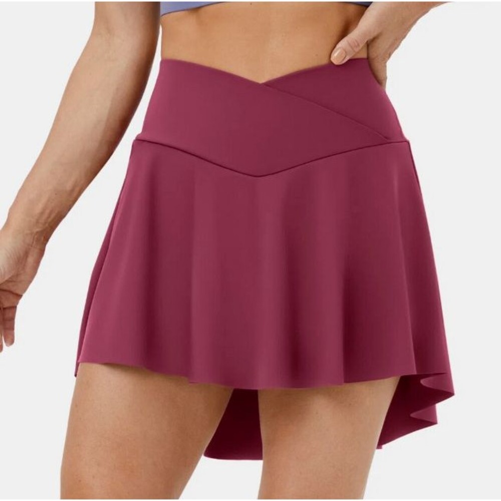 Halara Cloudful Air Cordovan Hi-Low Mini Skort -Pockets- Size XS - Picture 5 of 12